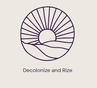 Decolonize and Rize logo w branding